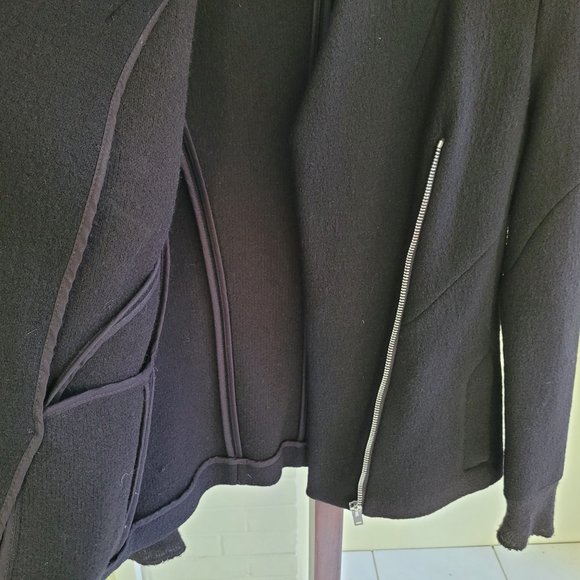 IRO Black Boiled Wool Blend Jacket US 6 - Picture 6 of 10
